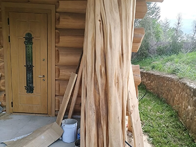 Рубка срубов из кедра